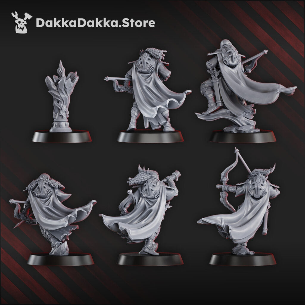 Eldar Range Squad, proxy miniature, 28mm heroic scale unpainted resin, view 4