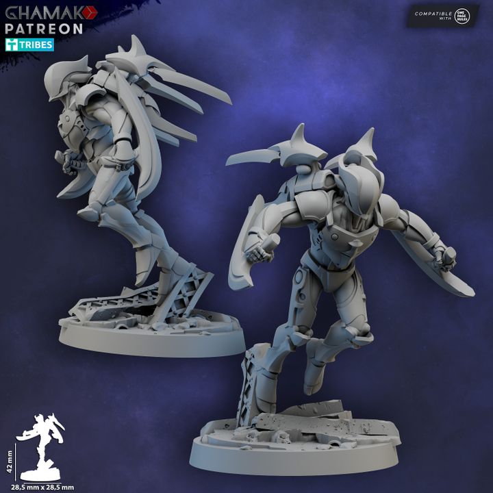 Eldar Vorash Kyn, proxy miniature, 28mm heroic scale unpainted resin, view 9