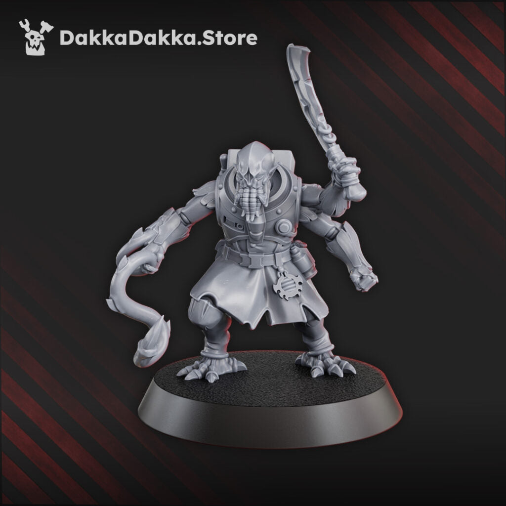 Mutant Uprising Witness, proxy miniature, 28mm heroic scale unpainted resin, view 4