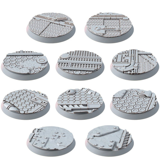 Space Dwarf 32Mm Bases (10 Units), resin miniature bases, squad, 28mm heroic scale unpainted resin, view 2