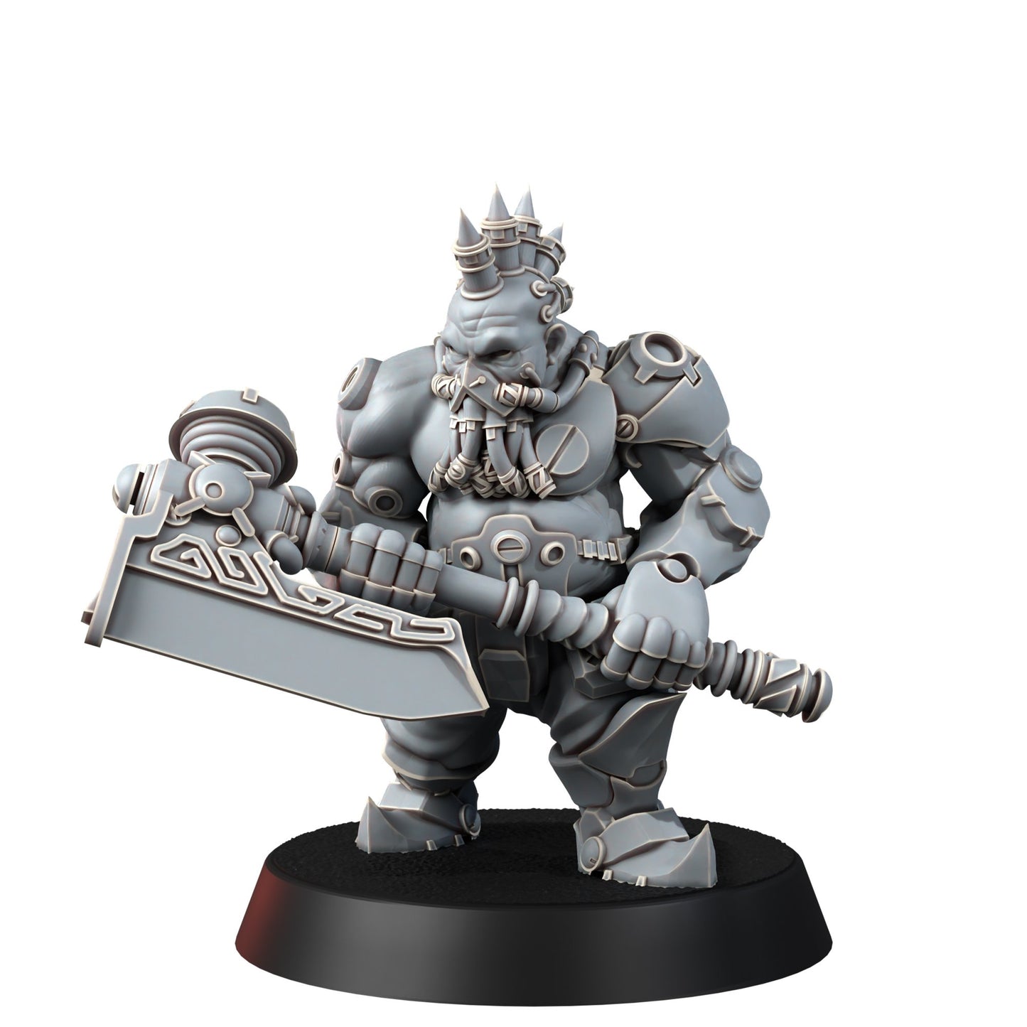 Space Dwarf Furious Berserkers (6 Units), proxy miniature, squad, 28mm heroic scale unpainted resin, view 10