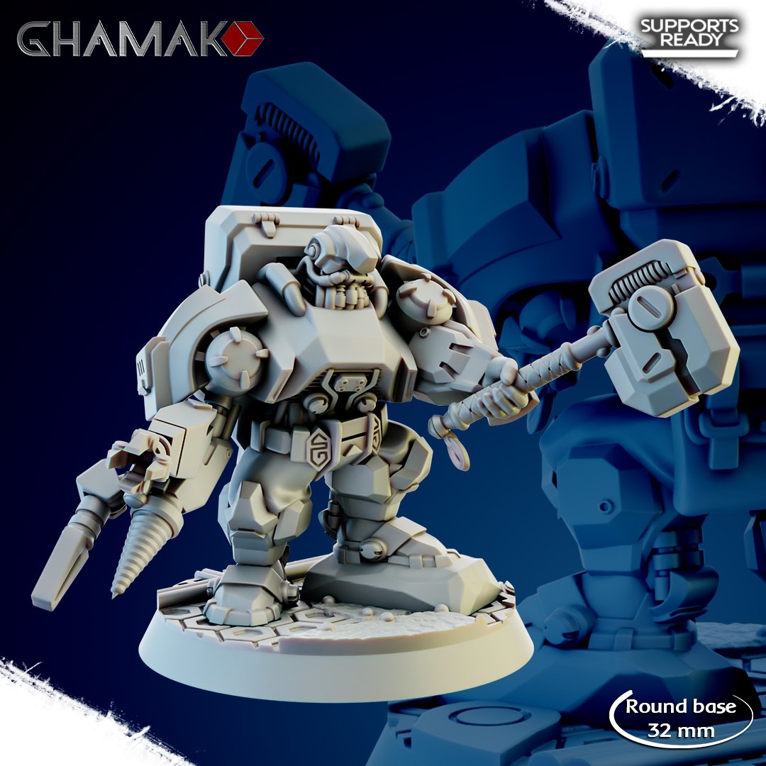 Space Dwarf Thoradins Team (5 Units), proxy miniature, squad, 28mm heroic scale unpainted resin, view 10