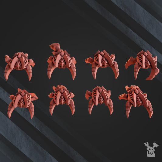 Necro Bot Swarms, proxy miniature, 28mm heroic scale unpainted resin, view 2