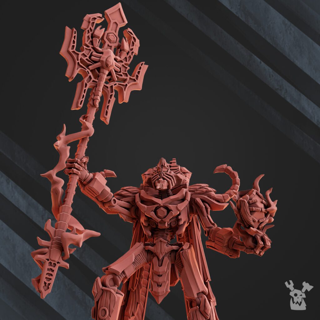 Necro Lord Akerteph, proxy miniature, character, 28mm heroic scale unpainted resin, view 4