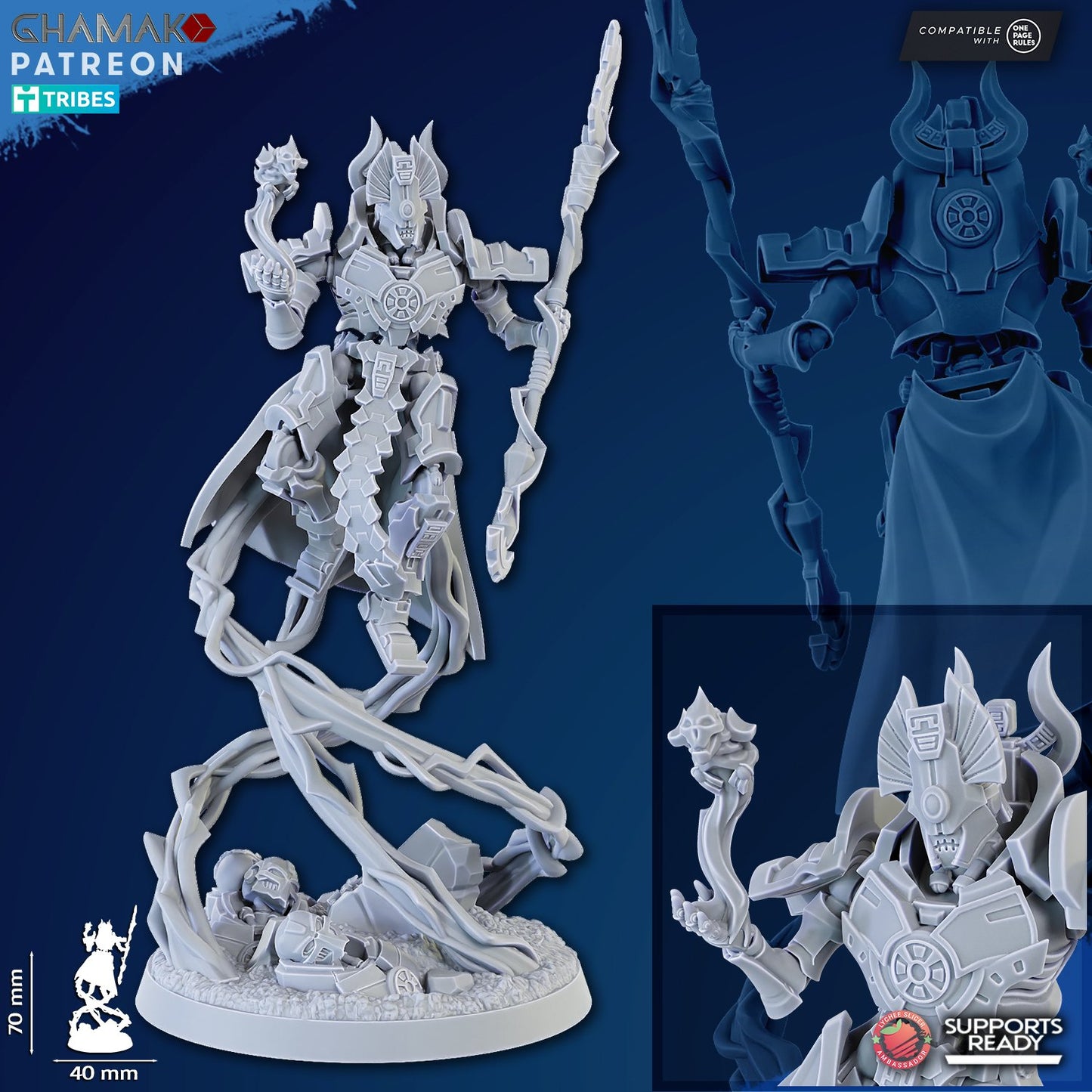 Necro Lord V4, proxy miniature, character, 28mm heroic scale unpainted resin, view 6