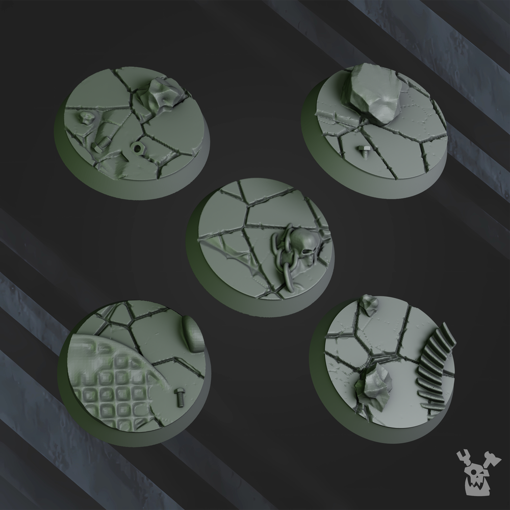 Orks Da Horde Bases Set 32Mm, resin miniature bases, bits, 28mm heroic scale unpainted resin, view 8