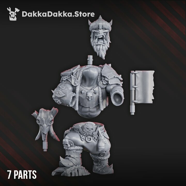 Orks Grork, proxy miniature, 28mm heroic scale unpainted resin, view 3