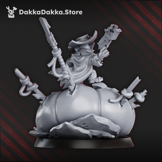 Orks Clint Gobswood, proxy miniature, 28mm heroic scale unpainted resin, view 2