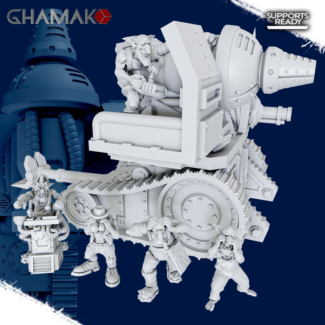 Orks Kaboom Kannon, proxy miniature, 28mm heroic scale unpainted resin, view 5
