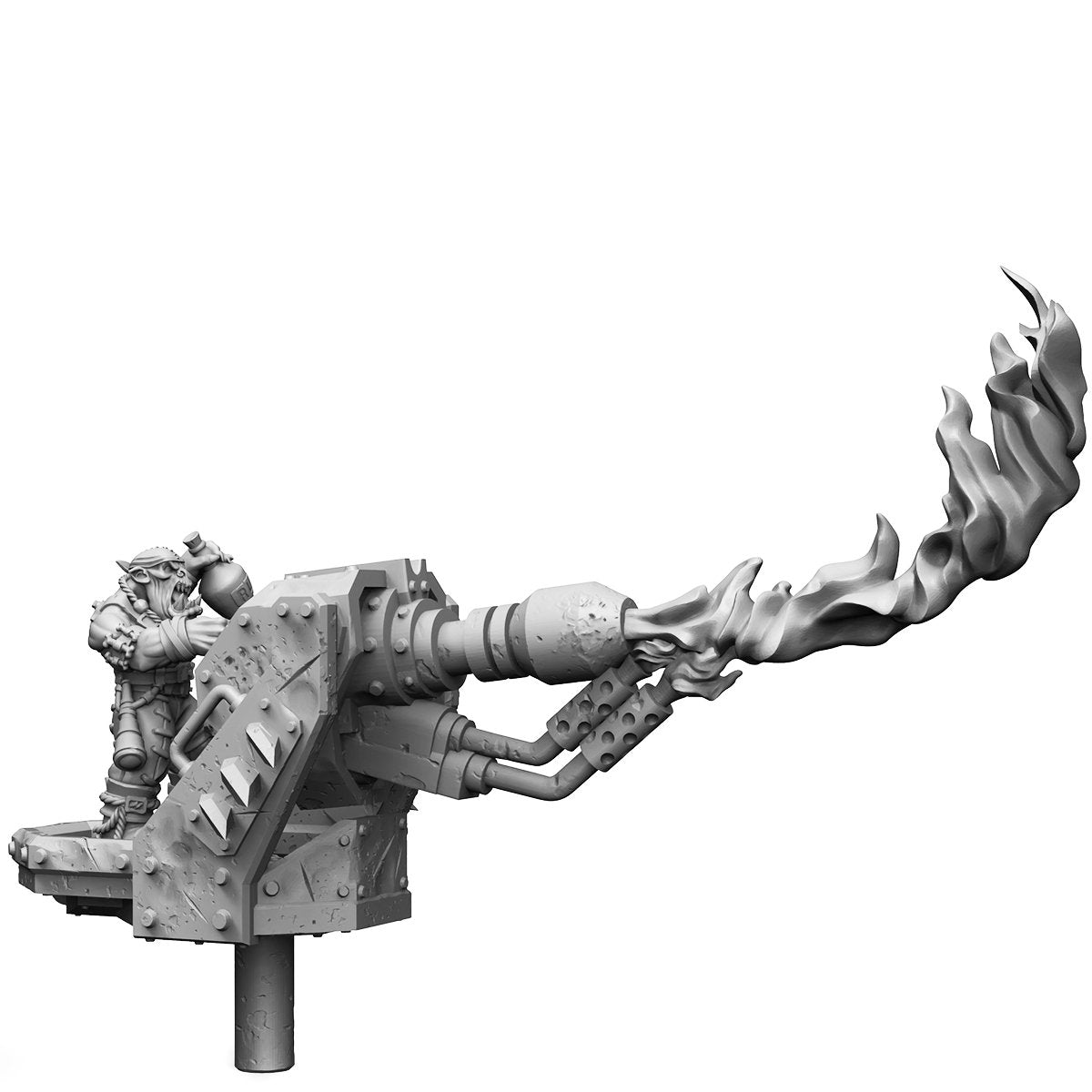 Orks Death Flame Turret, resin conversion bits, artillery, 28mm heroic scale unpainted resin, view 3