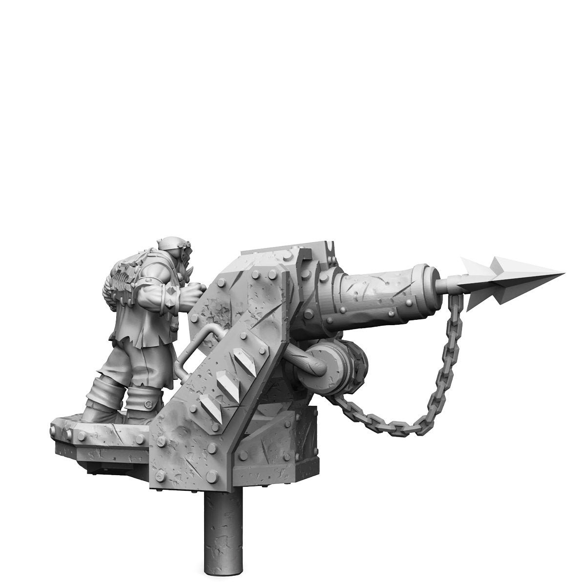 Orks Death Harpoon Turret, resin conversion bits, artillery, 28mm heroic scale unpainted resin, view 4