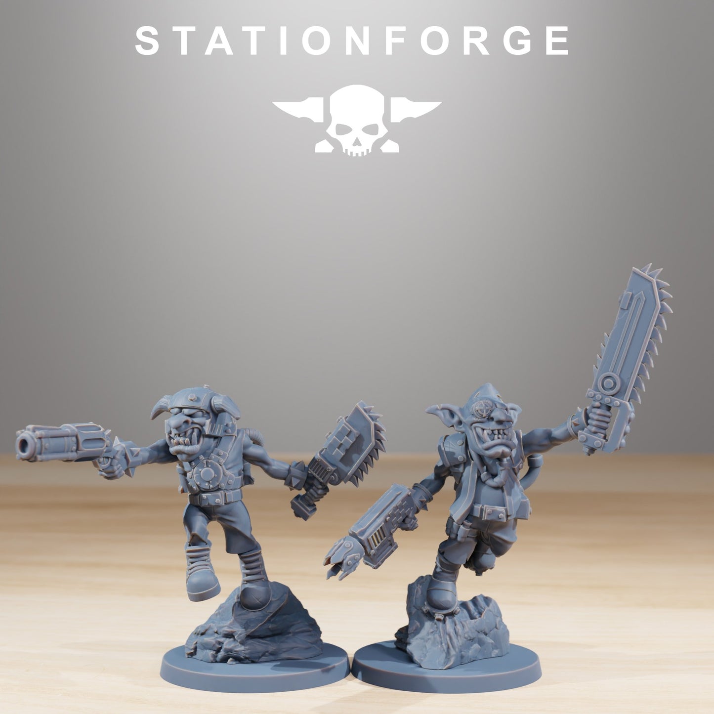Orks Gobs Jetsters (10 Units), proxy miniature, squad, 28mm heroic scale unpainted resin, view 7