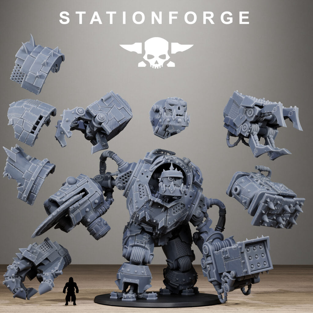 Orks Iron Giant, proxy miniature, 28mm heroic scale unpainted resin, view 10