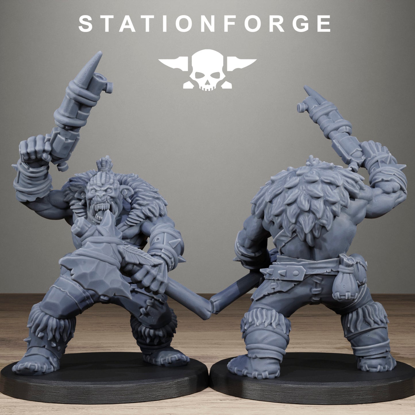 Orks Wild Squad, proxy miniature, 28mm heroic scale unpainted resin, view 10