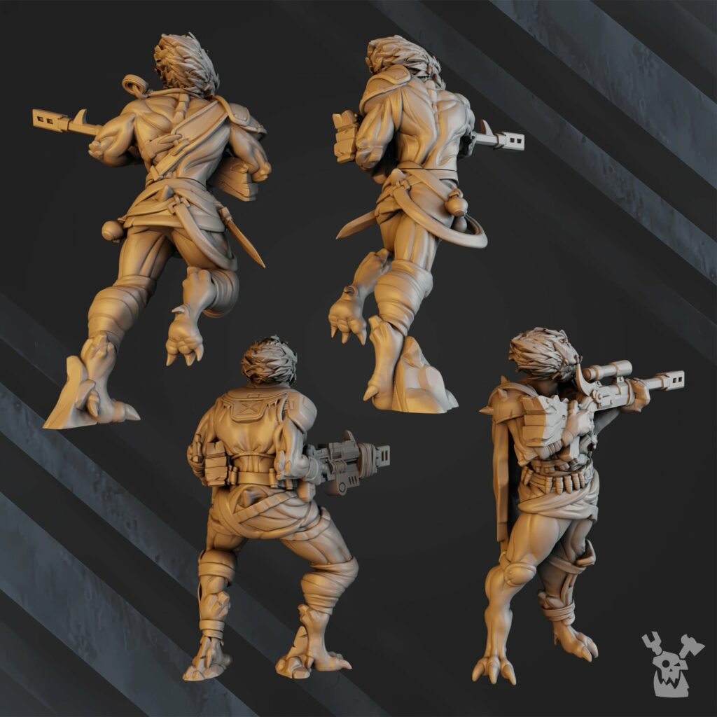 Tuai Anunnaki Tribe Hunters (10 Units), proxy miniature, squad, 28mm heroic scale unpainted resin, view 9