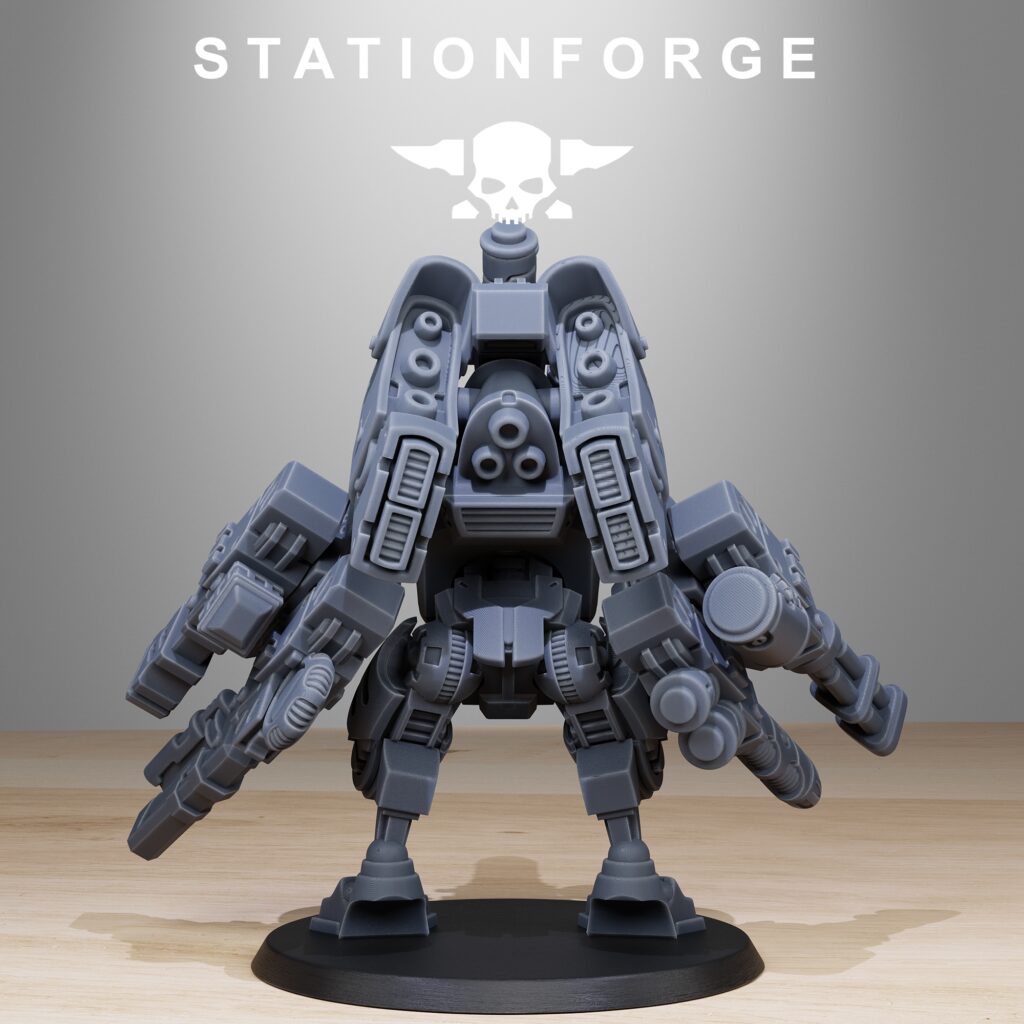 Tuai Clone Strike Mechs MK1 V1, proxy miniature, vehicle, 28mm heroic scale unpainted resin, view 2
