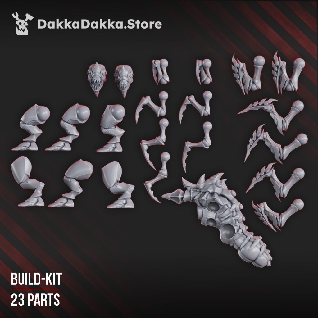 Bio Swarm Great Harvest Fangthrowers (3 Units), proxy miniature, squad, 28mm heroic scale unpainted resin, view 3