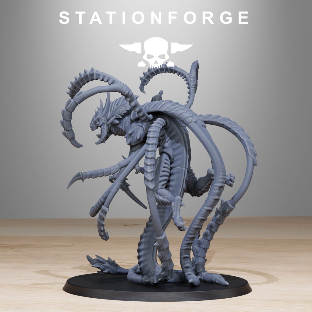 Bio Swarm Assassin, proxy miniature, scout, 28mm heroic scale unpainted resin, view 4
