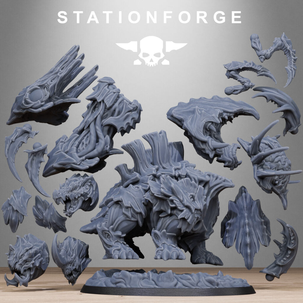 Bio Swarm Klaurax, proxy miniature, 28mm heroic scale unpainted resin, view 10