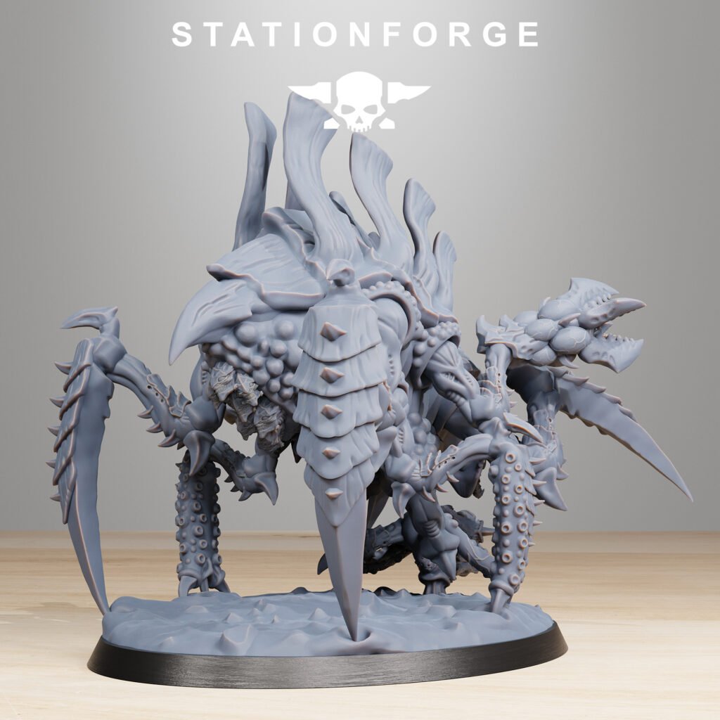 Bio Swarm Tygorthon, proxy miniature, 28mm heroic scale unpainted resin, view 6