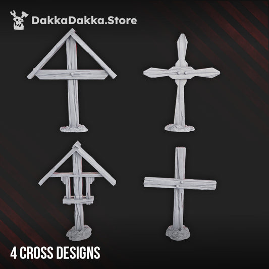 Trench Warfare Crosses, resin conversion bits, bits, 28mm heroic scale unpainted resin, view 2