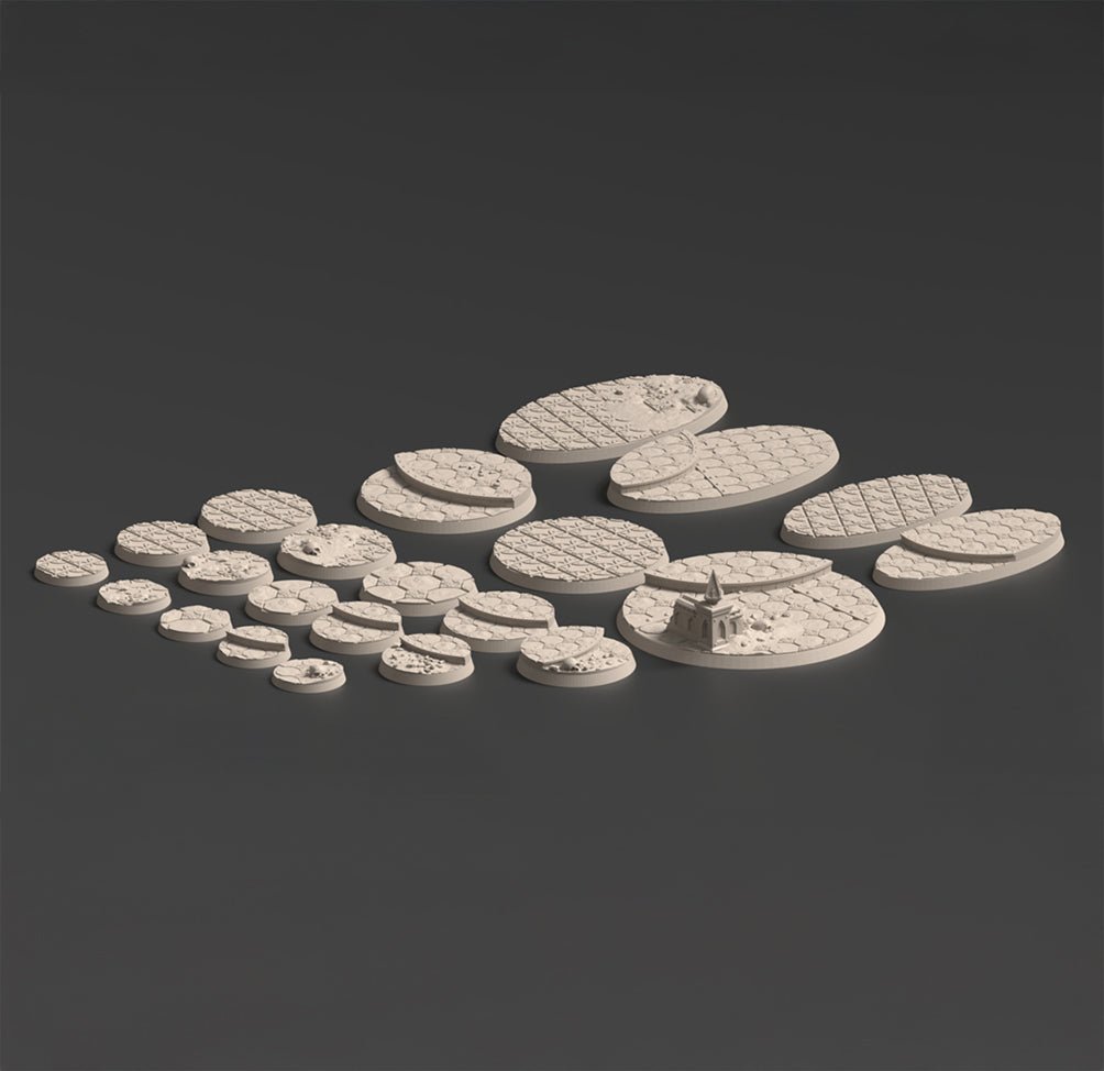 Emerita Suburbs FDM Miniature Bases (25mm - 90mm) - MiniForge