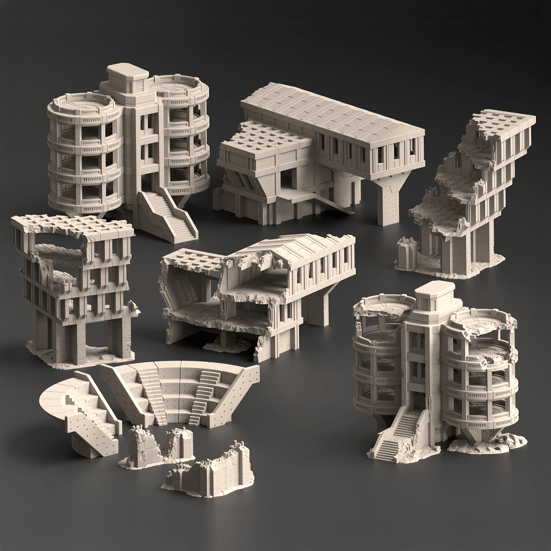 Kumbernold Prime, Concrete Citadel - Terrain Bundle - MiniForge