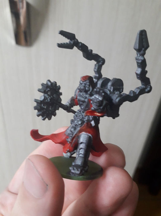 Cult Of Mars Tecno Repairer, Tech Priests proxy miniature, 28mm heroic scale unpainted resin, view 2