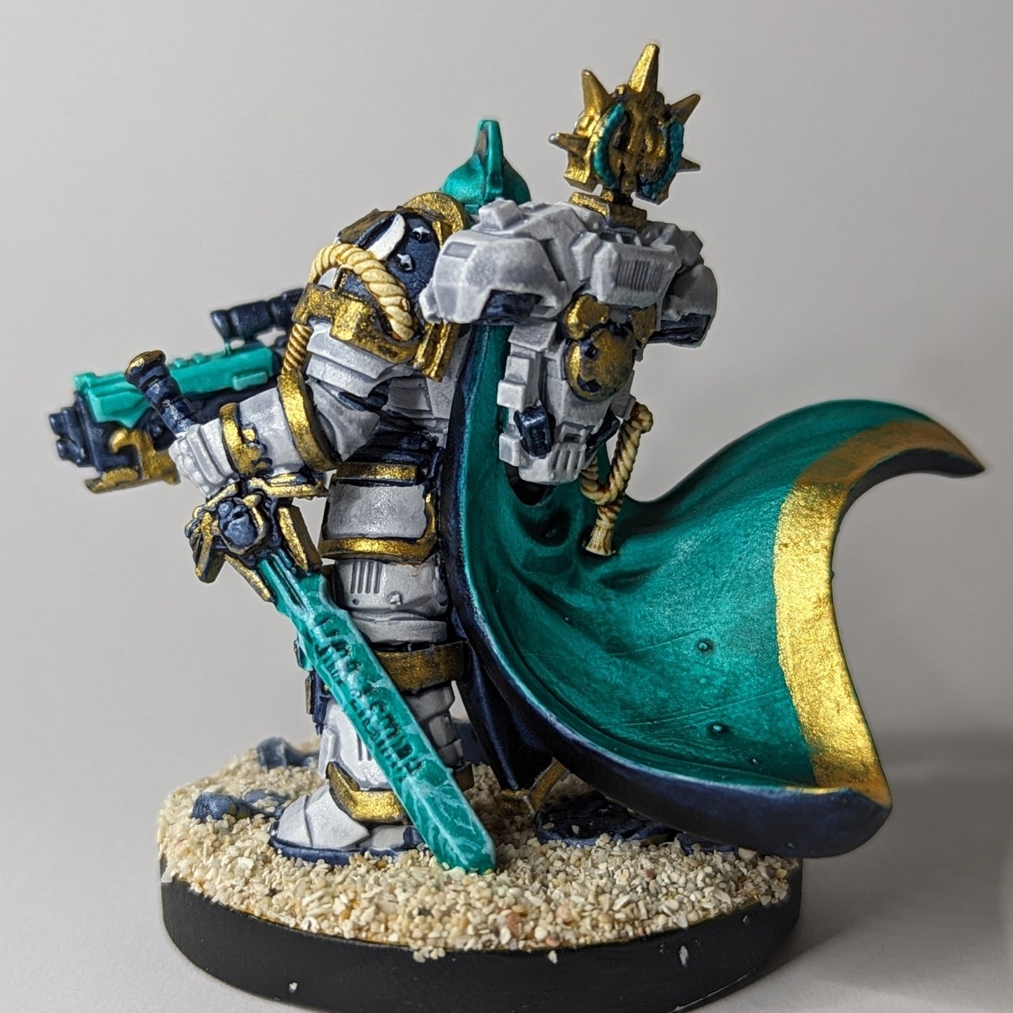 Space Knights Centurion, proxy miniature, 28mm heroic scale unpainted resin, view 4