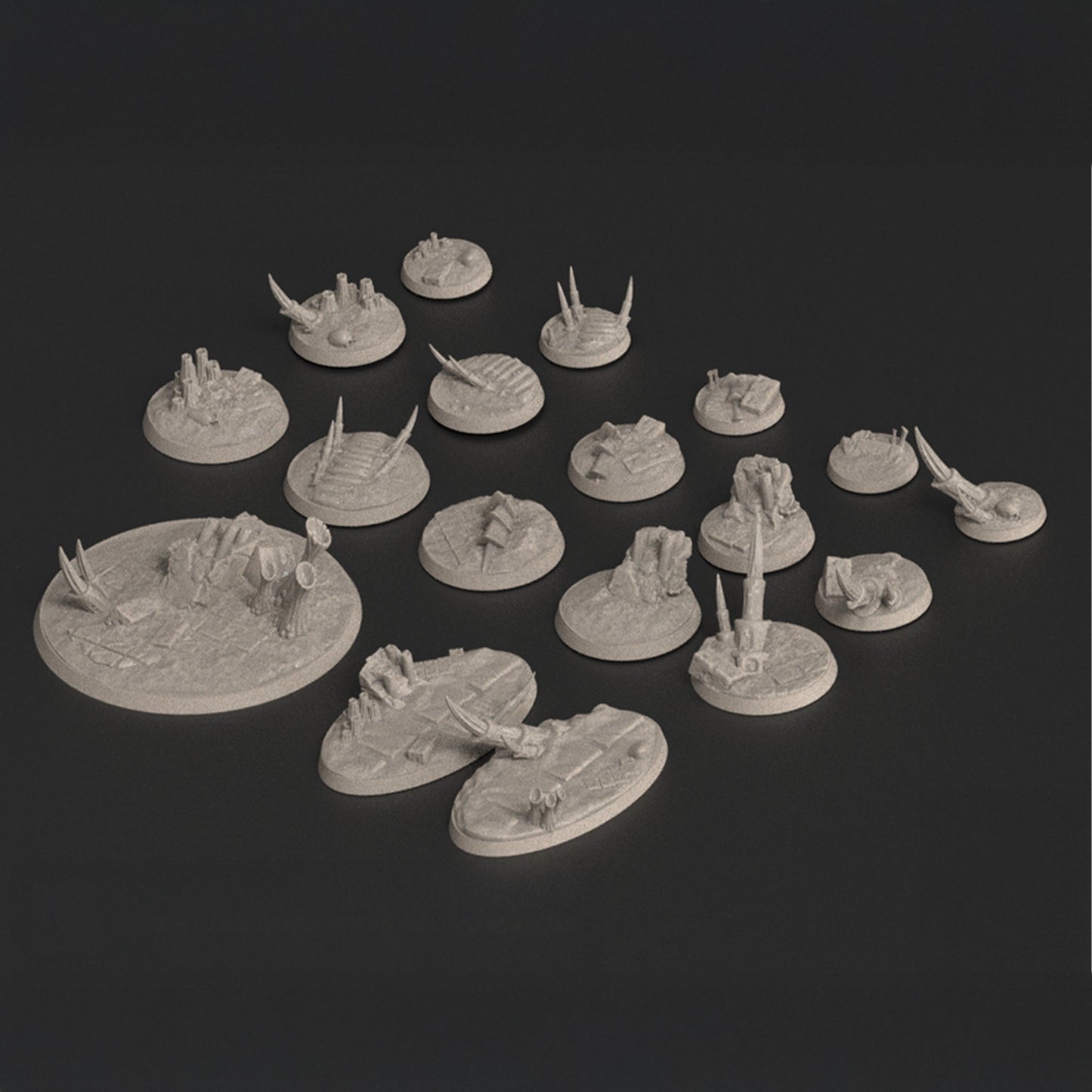 Tulipa Infested FDM Miniature Bases (25mm - 90mm) - MiniForge
