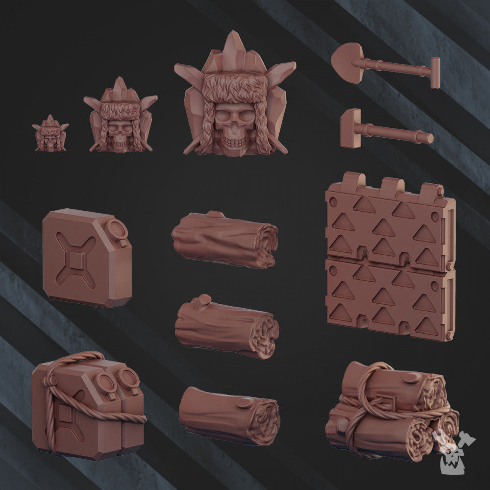 Frostborn Division Vehicle Bits, Imperial Army resin conversion bits, 28mm heroic scale unpainted resin