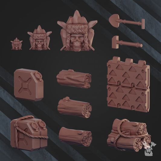 Frostborn Division Vehicle Bits, Imperial Army resin conversion bits, 28mm heroic scale unpainted resin
