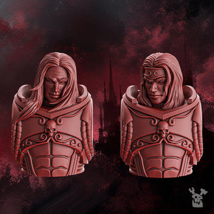 Crimson Knights Handsome Heads Set, resin conversion bits, 28mm heroic scale unpainted resin, view 2
