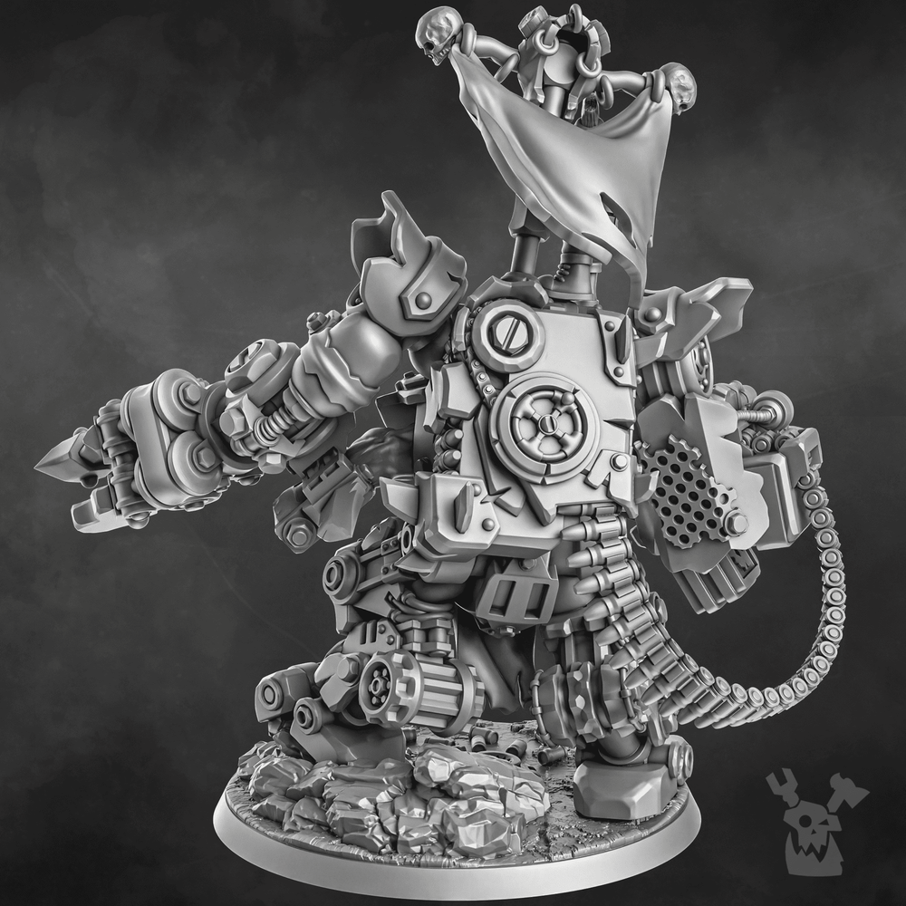 Orks Gharghkool Da Big Wrecka, proxy miniature, 28mm heroic scale unpainted resin, view 10