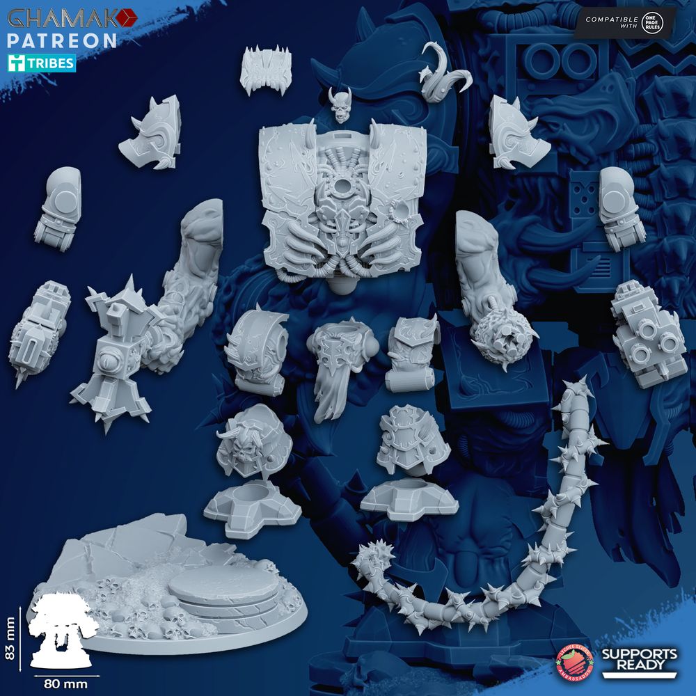 Dark Space Knights Possessed Sarcophagus V1, proxy miniature, 28mm heroic scale unpainted resin, view 4