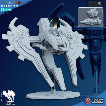 Necro Moonship, proxy miniature, 28mm heroic scale unpainted resin