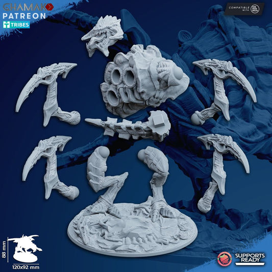 Bio Swarm Orthopterax Malevolent, proxy miniature, monster, 28mm heroic scale unpainted resin, view 2