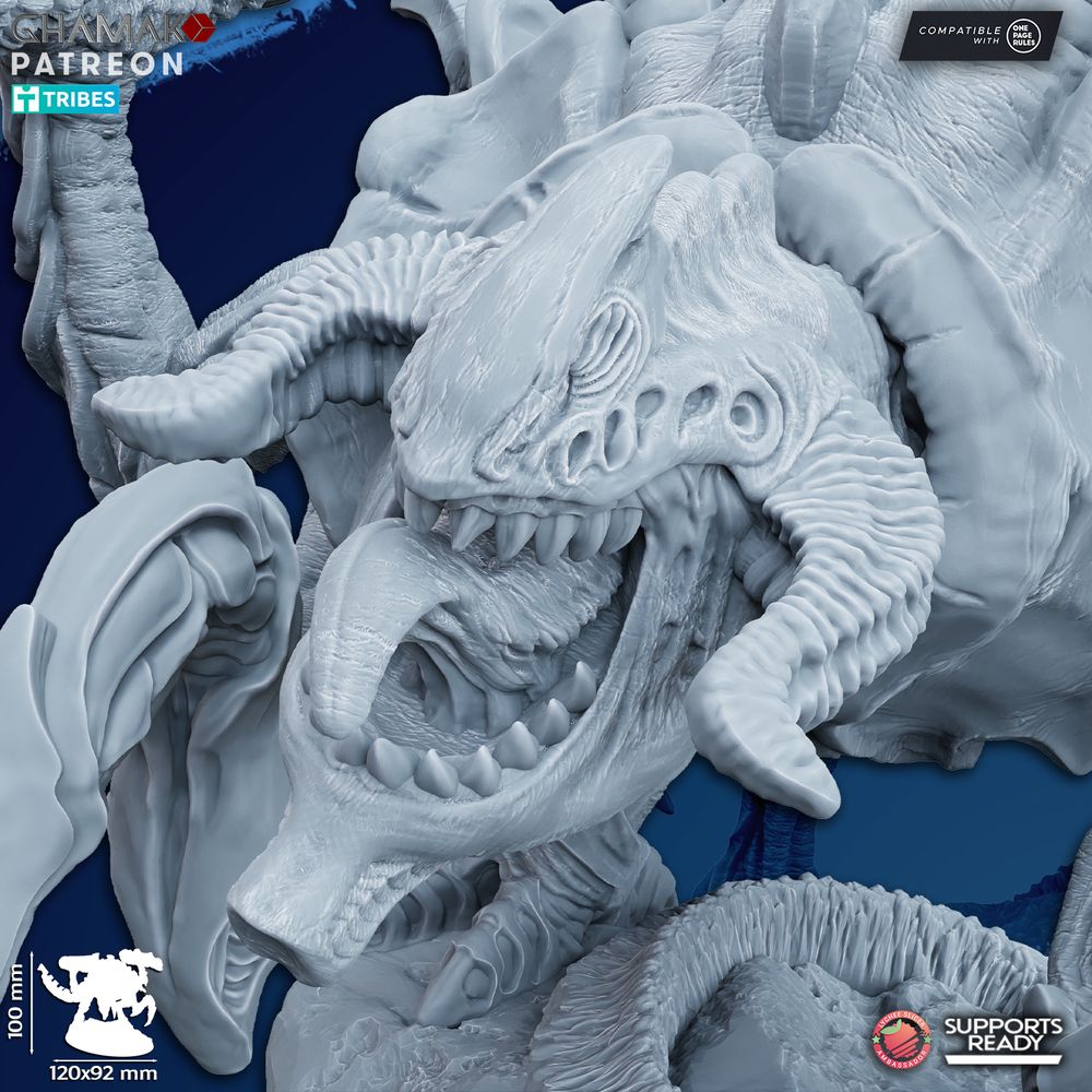 Bio Swarm Orthopterax Virulent, proxy miniature, monster, 28mm heroic scale unpainted resin, view 3