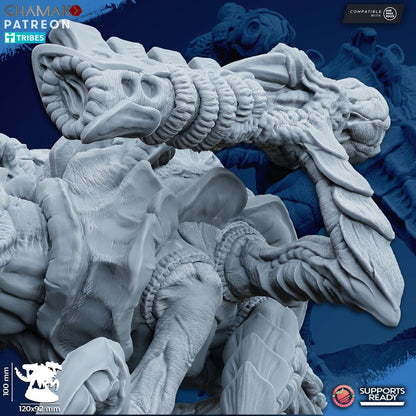 Bio Swarm Orthopterax Virulent, proxy miniature, monster, 28mm heroic scale unpainted resin, view 4