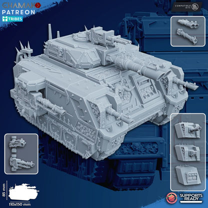 Dark Space Knights Armored Tank, proxy miniature, 28mm heroic scale unpainted resin