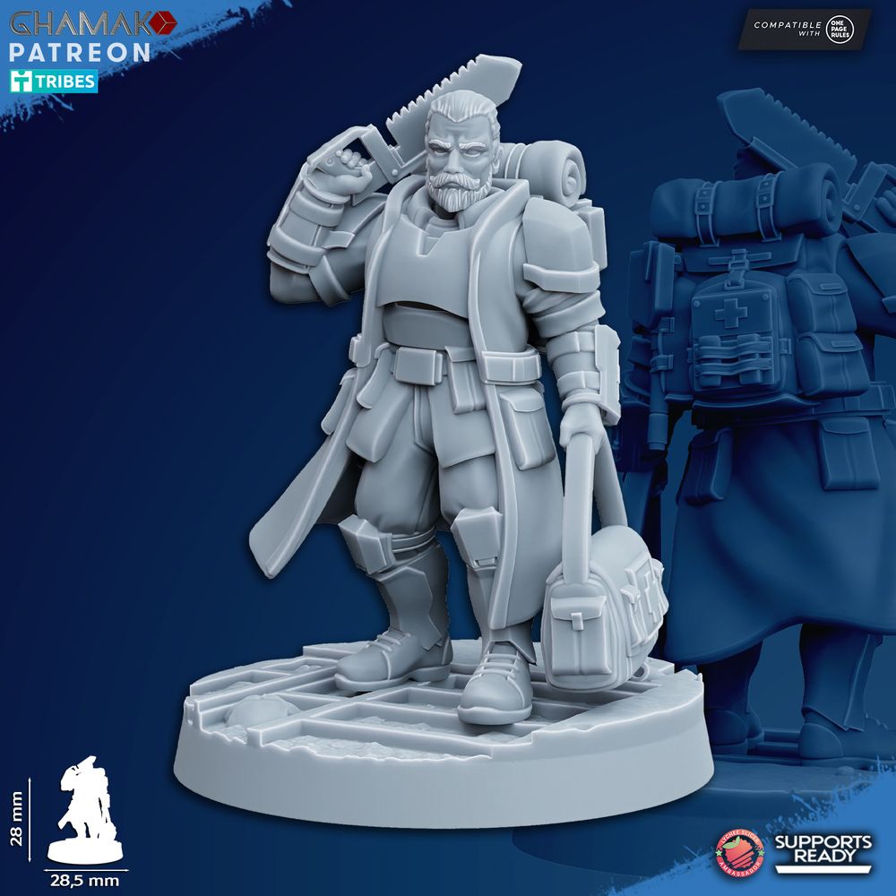 Imperial Army Freedom Guard Command Squad (5 Units), 28mm heroic scale unpainted resin, view 7