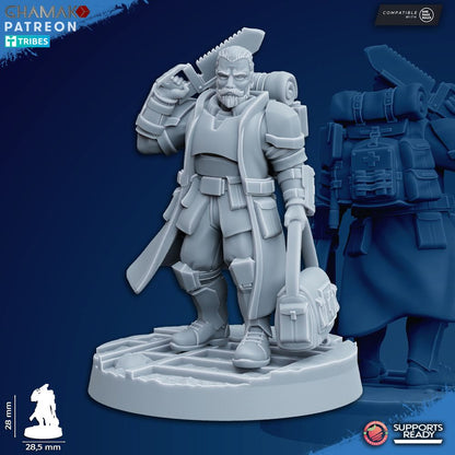 Imperial Army Freedom Guard Command Squad (5 Units), 28mm heroic scale unpainted resin, view 7