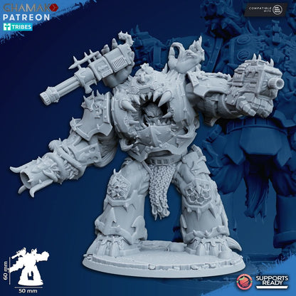 Dark Space Knights Possessed Eradicators V1, proxy miniature, 28mm heroic scale unpainted resin, view 4