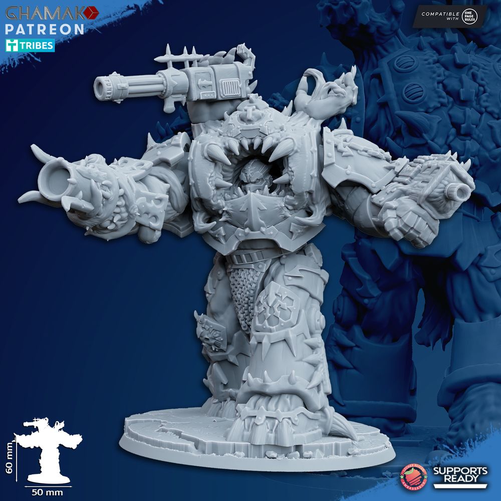 Dark Space Knights Possessed Eradicators V2, proxy miniature, 28mm heroic scale unpainted resin, view 3