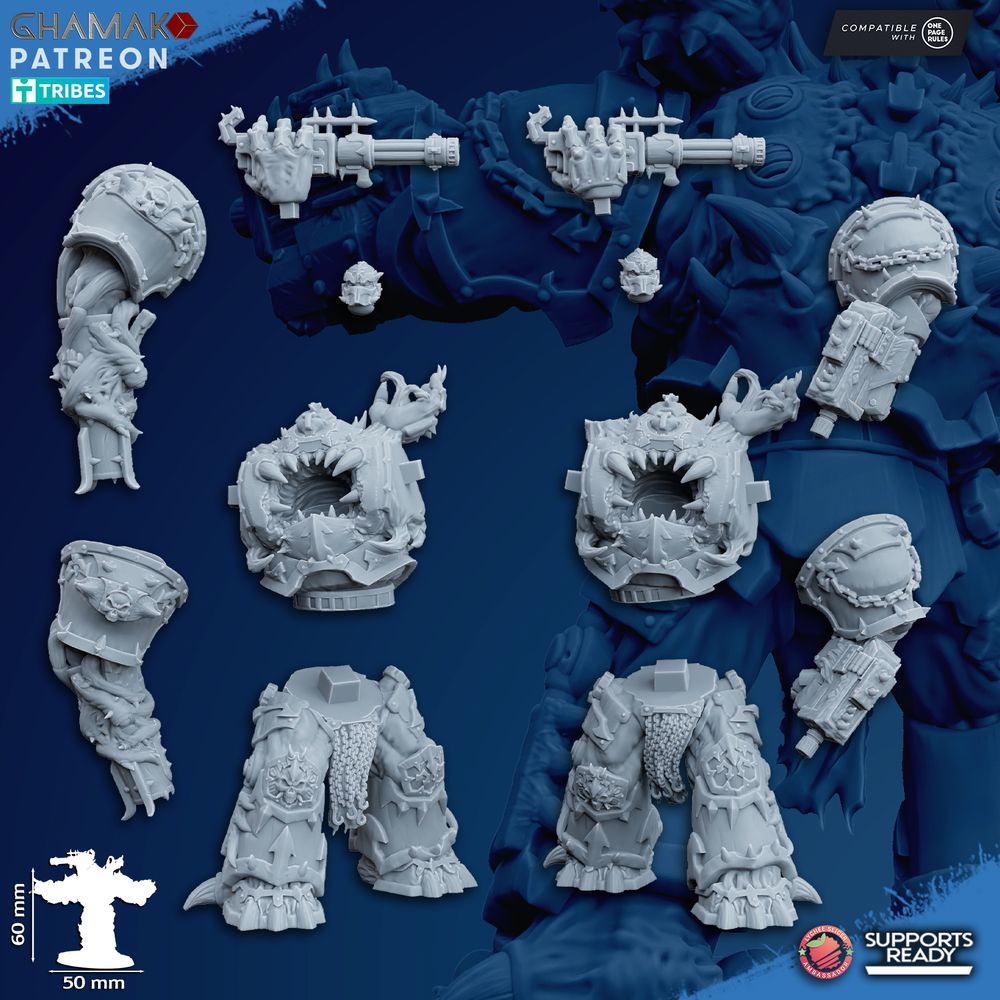 Dark Space Knights Possessed Eradicators V1, proxy miniature, 28mm heroic scale unpainted resin, view 2