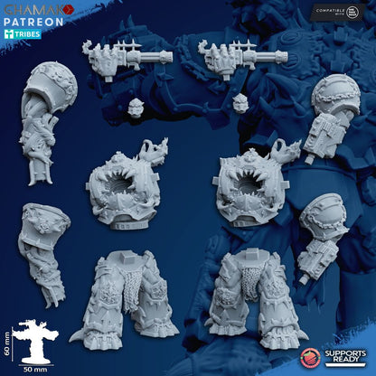 Dark Space Knights Possessed Eradicators V1, proxy miniature, 28mm heroic scale unpainted resin, view 2