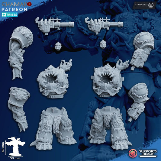 Dark Space Knights Possessed Eradicators V2, proxy miniature, 28mm heroic scale unpainted resin, view 2