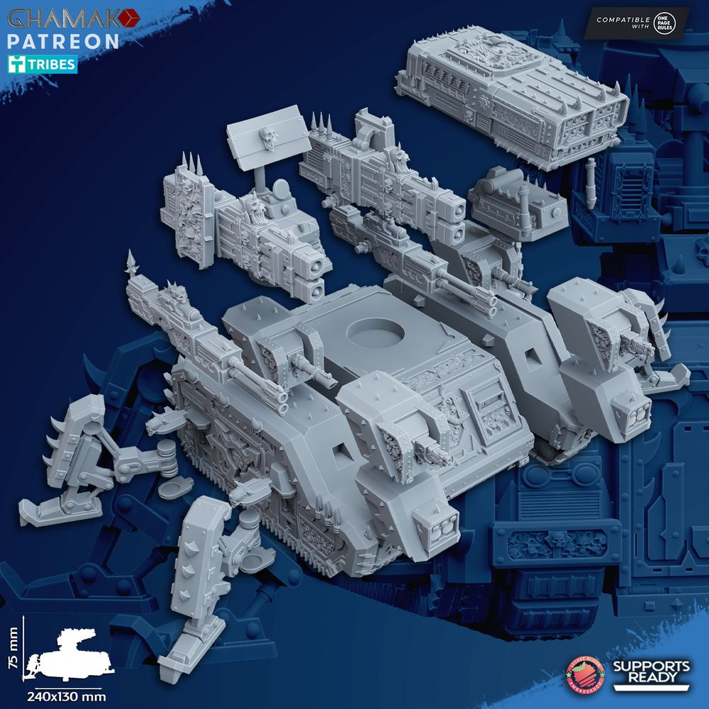 Dark Space Knights Tactical Artillery, proxy miniature, 28mm heroic scale unpainted resin, view 2