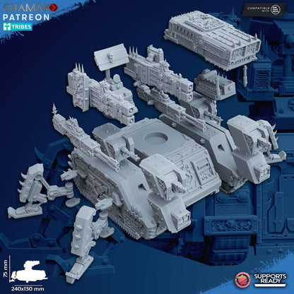 Dark Space Knights Tactical Artillery, proxy miniature, 28mm heroic scale unpainted resin, view 2
