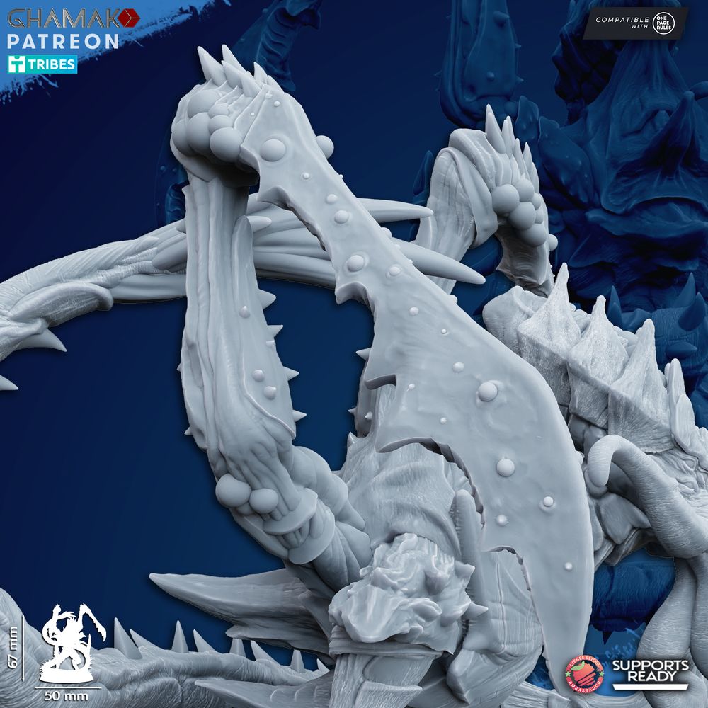 Bio Swarm Psyonic Reaper, proxy miniature, monster, 28mm heroic scale unpainted resin, view 3